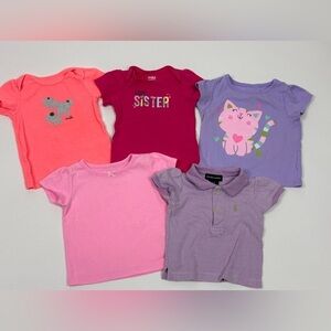 Toddler Girls Short Sleeve Tees Lot of 5